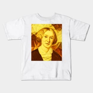 George Eliot Golden Portrait | George Eliot Artwork Kids T-Shirt